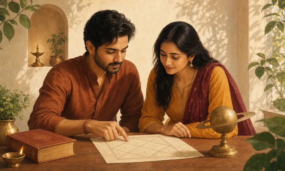 Sade Sati Calculator in Omaveda's warm Indian editorial style